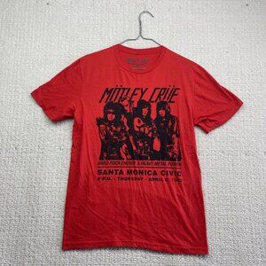Motley Crue Retro 1982 Santa Monica Civic T-Shirt Men's S Red Rock VTG Merch